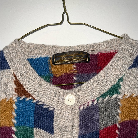 EDDIE BAUER PATCHWORK STITCHED CARDIGAN - Picture 3 of 4
